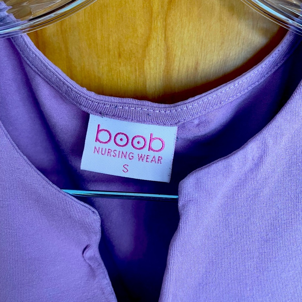 Lilac, split neck nursing top tunic by Boob Nursing Wear (size Small)